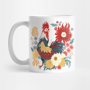 Folk Art Rooster Mug